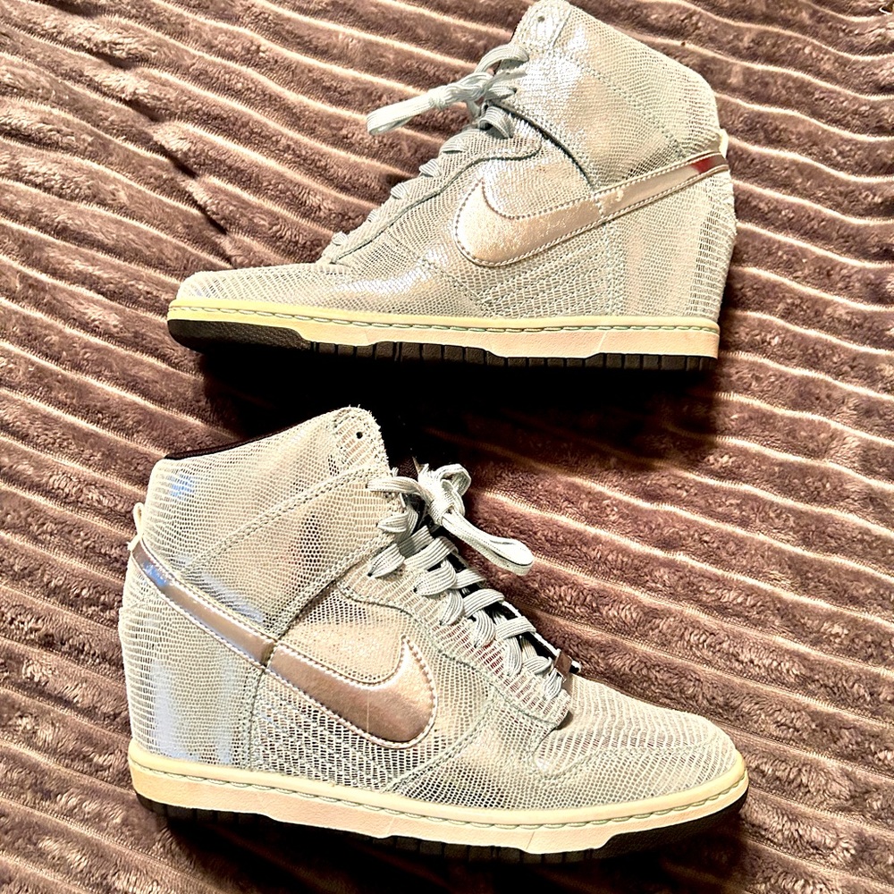 Nike High Dunks Silver Sky Hi Silver Wedge